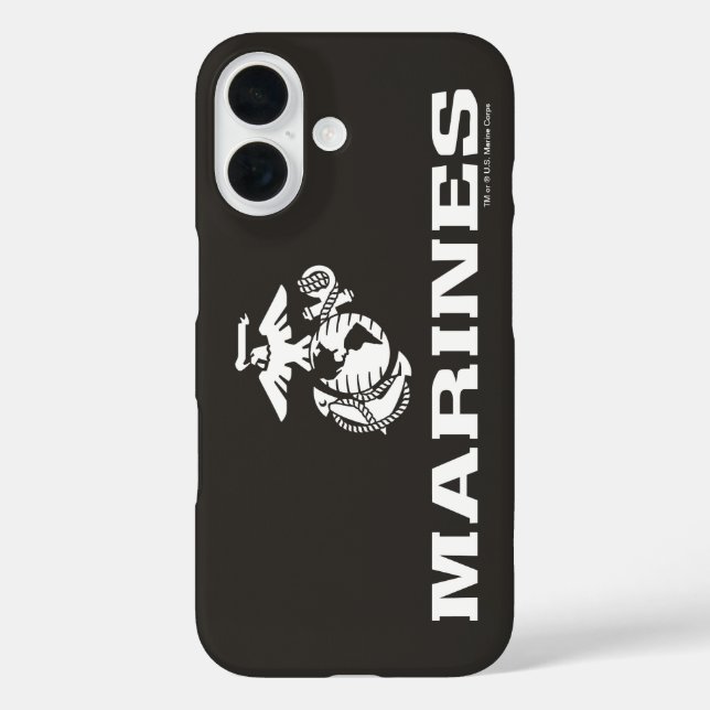 USMC Logo gestapelt - weiß Case-Mate iPhone Hülle (Rückseite)