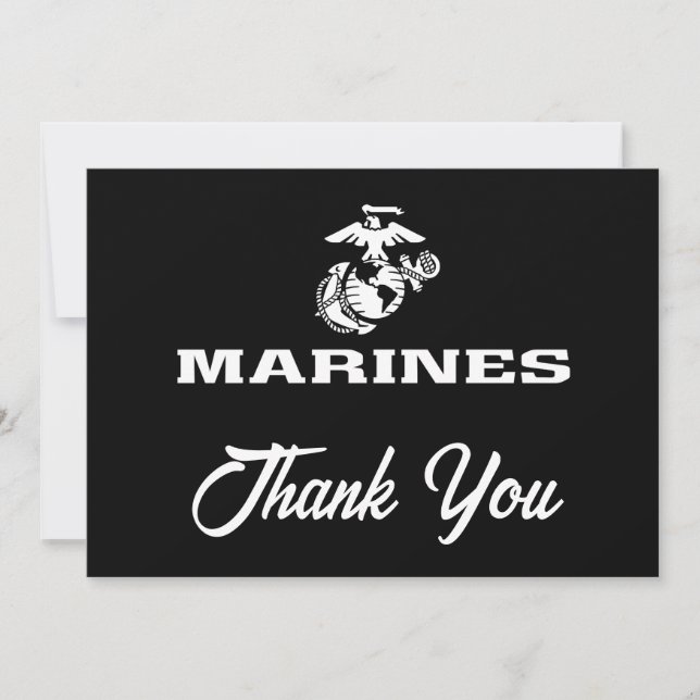 USMC Logo gestapelt - weiß Dankeskarte (Vorderseite)
