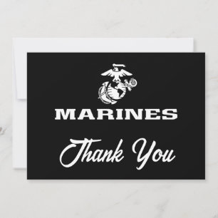 USMC Logo gestapelt - weiß Dankeskarte