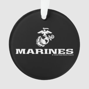 USMC Logo gestapelt - weiß Ornament