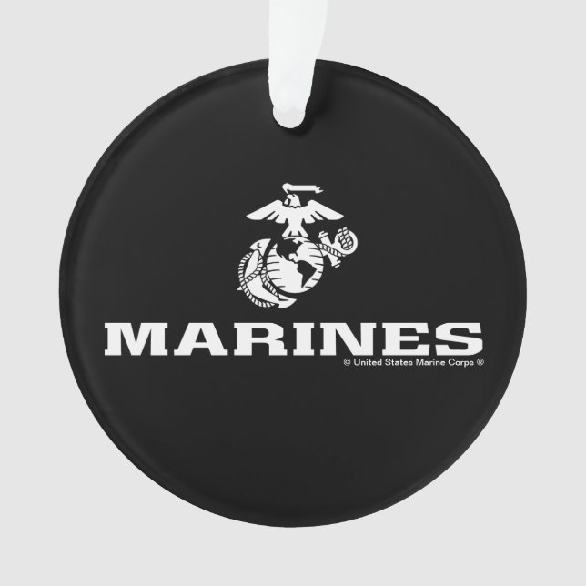 USMC Logo gestapelt - weiß Ornament (Vorderseite)