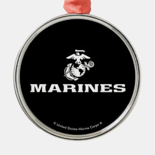 USMC Logo gestapelt - weiß Ornament Aus Metall