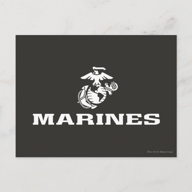Usmc-Logo gestapelt - Weiß Postkarte (Vorderseite)