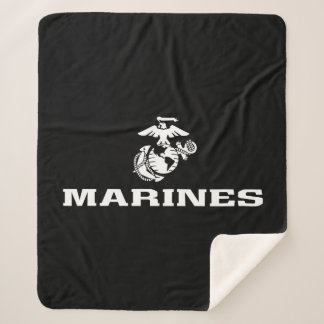 USMC Logo gestapelt - weiß Sherpadecke