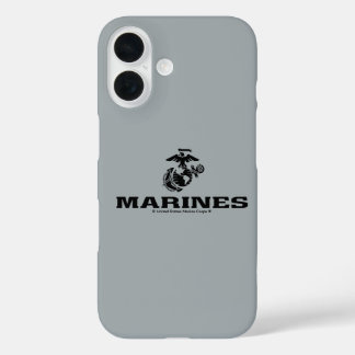 USMC-Logo mit schwarzen Logos iPhone 16 Hülle