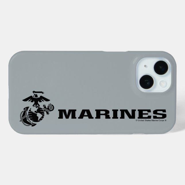 USMC-Logo mit schwarzen Logos Case-Mate iPhone Hülle (Rückseite (Horizontal))