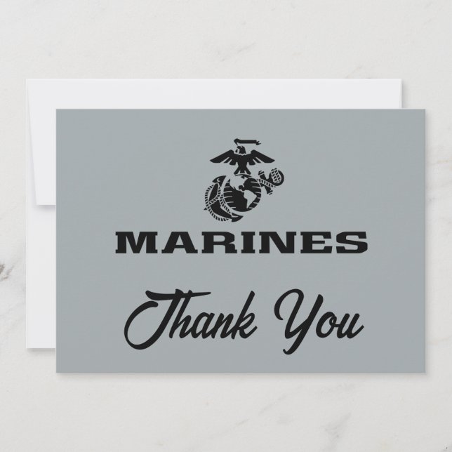 USMC-Logo mit schwarzen Logos Dankeskarte (Vorderseite)