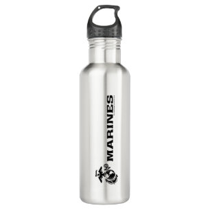 USMC-Logo mit schwarzen Logos Edelstahlflasche