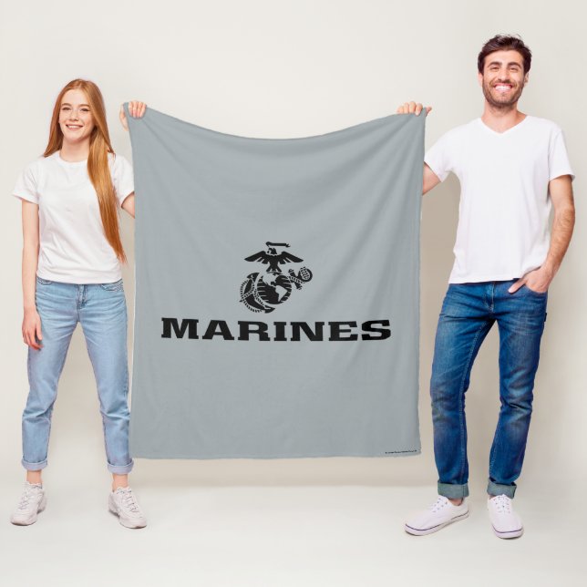 USMC-Logo mit schwarzen Logos Fleecedecke (Beispiel)