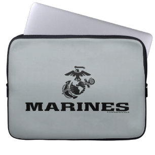 USMC-Logo mit schwarzen Logos Laptopschutzhülle