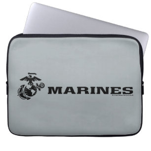 USMC-Logo mit schwarzen Logos Laptopschutzhülle