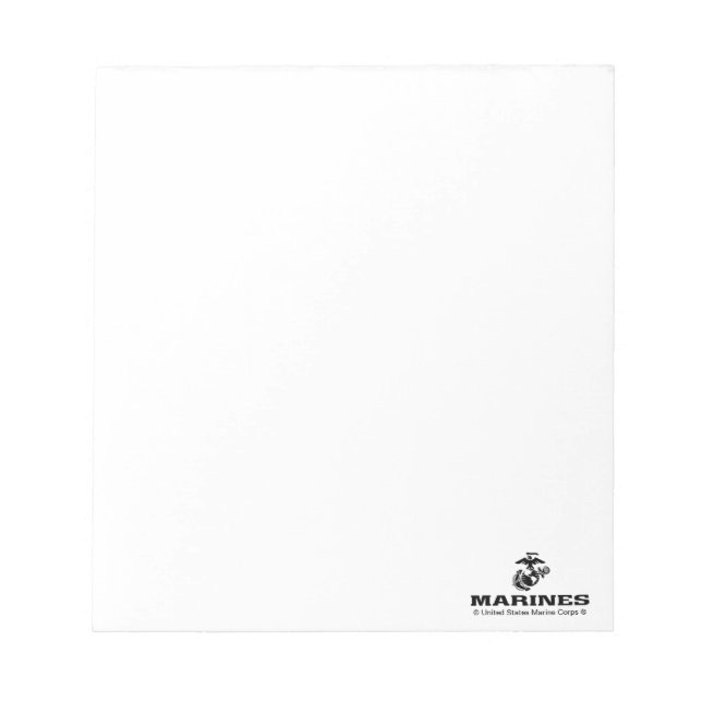 USMC-Logo mit schwarzen Logos Notizblock (Vorderseite)
