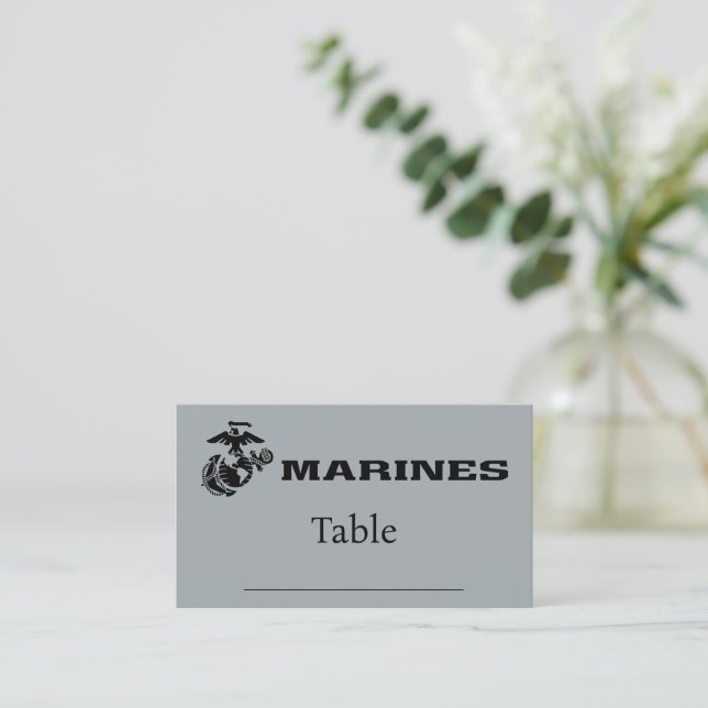 USMC-Logo mit schwarzen Logos Platzkarte (Stehend Vorderseite)