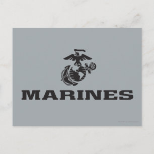 USMC-Logo mit schwarzen Logos Postkarte