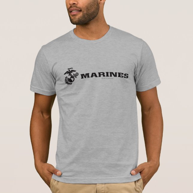 USMC-Logo mit schwarzen Logos T-Shirt (Vorderseite)