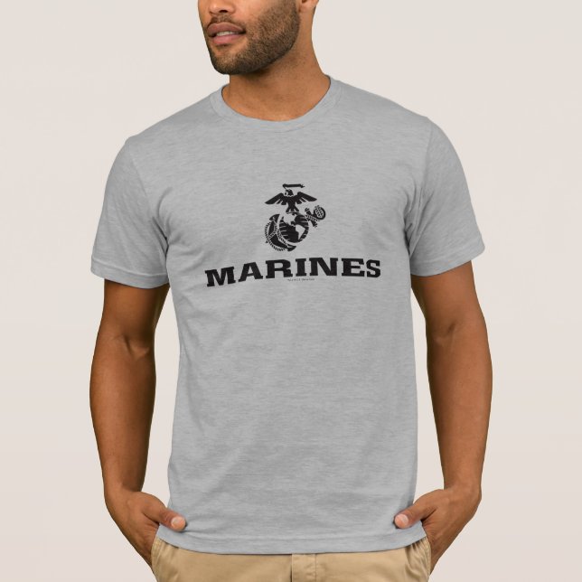 USMC-Logo mit schwarzen Logos T-Shirt (Vorderseite)
