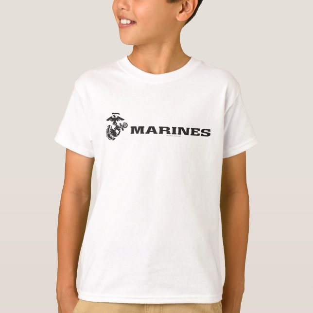USMC Logo - Schwarz T-Shirt (Vorderseite)