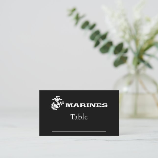 USMC-Logo - Weiß Platzkarte (Stehend Vorderseite)
