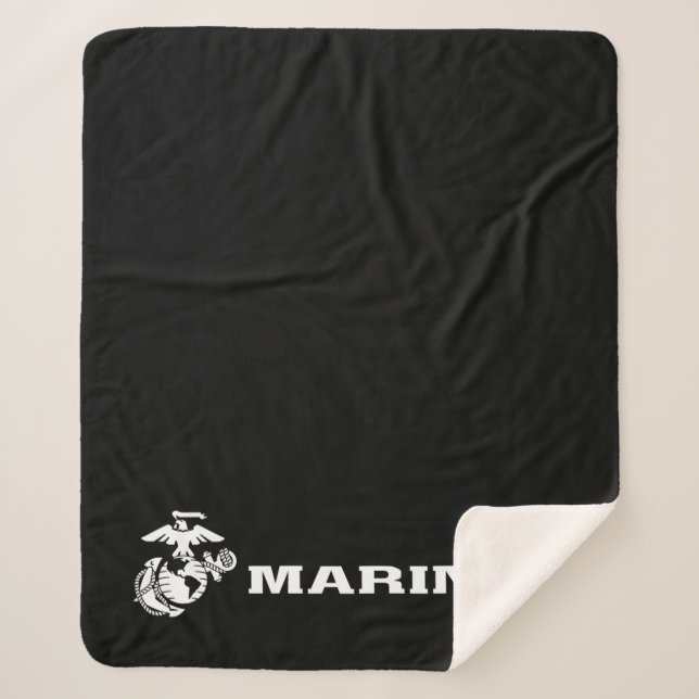 USMC-Logo - Weiß Sherpadecke (Vorderseite)