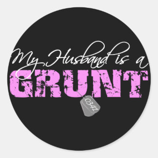 USMC Mein Mann ist ein Grunt 0341 Runder Aufkleber