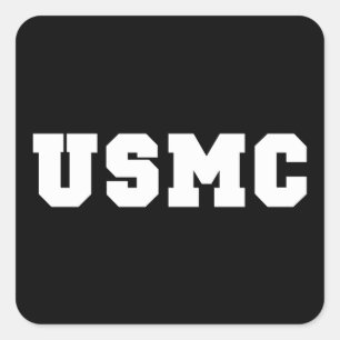 USMC [mutiger Text] Quadratischer Aufkleber