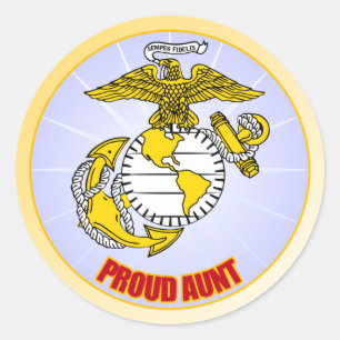 USMC Proud Tante Runder Aufkleber
