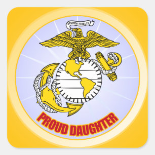 USMC Proud-Tochter Quadratischer Aufkleber