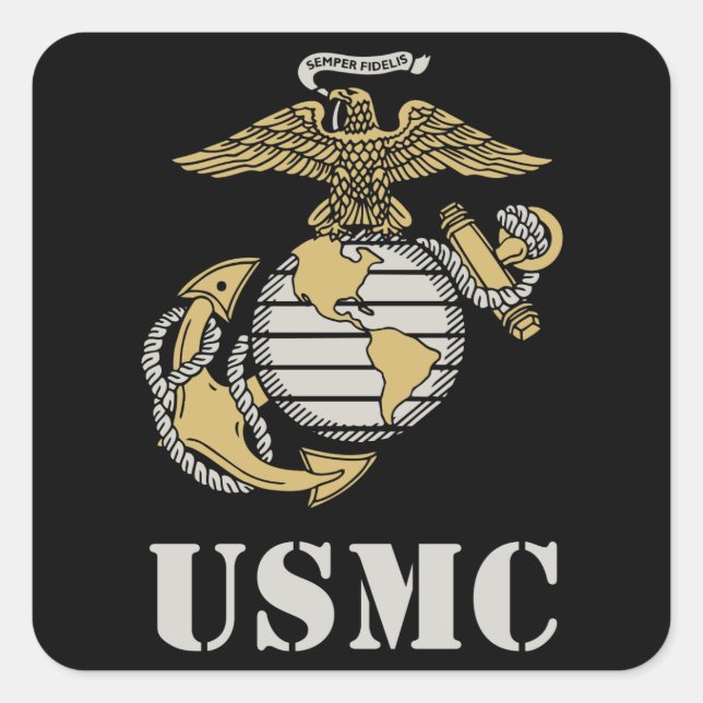 USMC [Schablone] Quadratischer Aufkleber (Vorderseite)