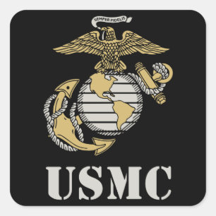 USMC [Schablone] Quadratischer Aufkleber