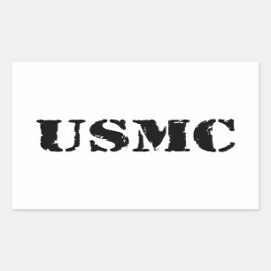 USMC [Schablonentext] Rechteckiger Aufkleber