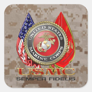 USMC Semper Fi [Special Edition] [3D] Quadratischer Aufkleber