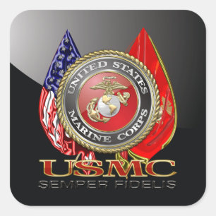 USMC Semper Fi [Special Edition] [3D] Quadratischer Aufkleber