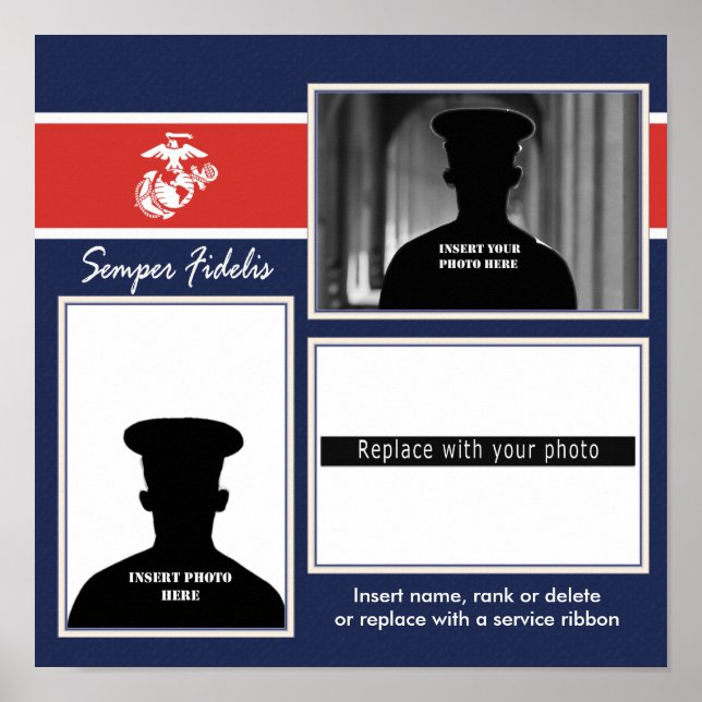 USMC Semper Fidelis Foto Collage Poster (Vorne)