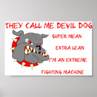 USMC Sie nennen mich Teufel Hund Poster
