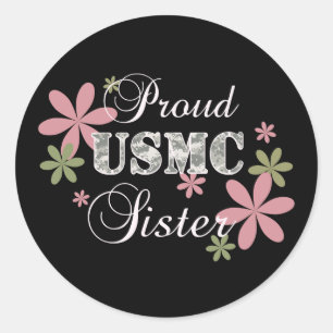 USMC Sister [fl Camouflage] Runder Aufkleber