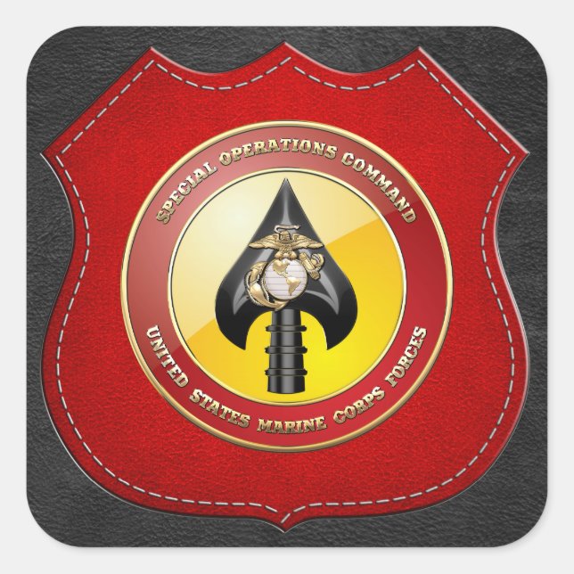 USMC Spezialeinsatzkommando (MARSOC) [3D] Quadratischer Aufkleber (Vorderseite)