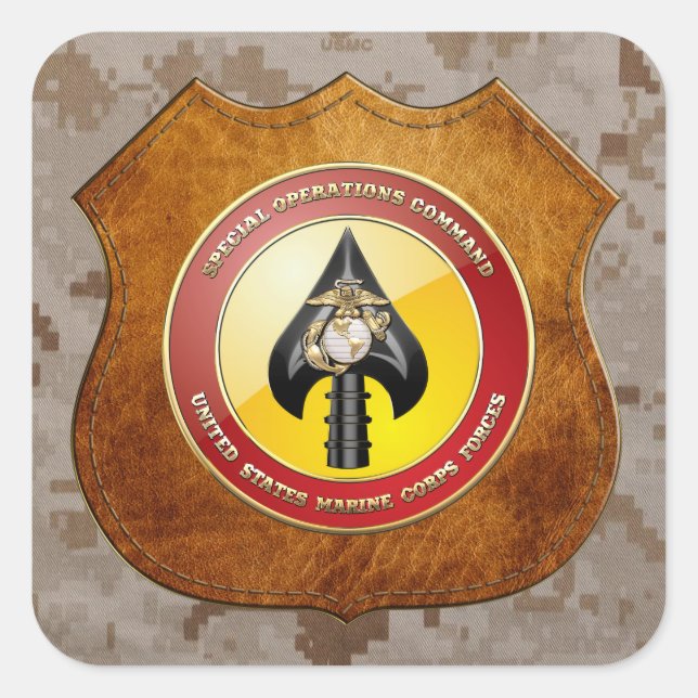 USMC Spezialeinsatzkommando (MARSOC) [3D] Quadratischer Aufkleber (Vorderseite)