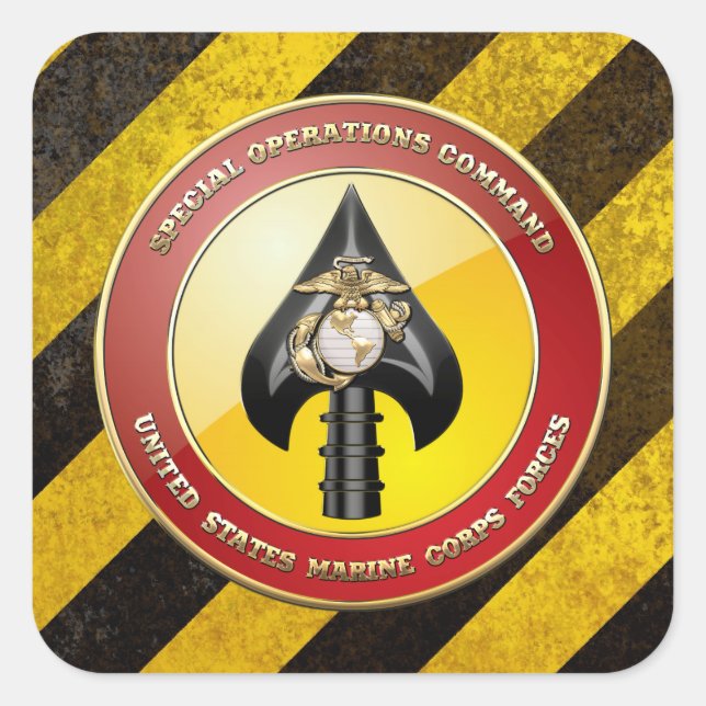USMC Spezialeinsatzkommando (MARSOC) [3D] Quadratischer Aufkleber (Vorderseite)