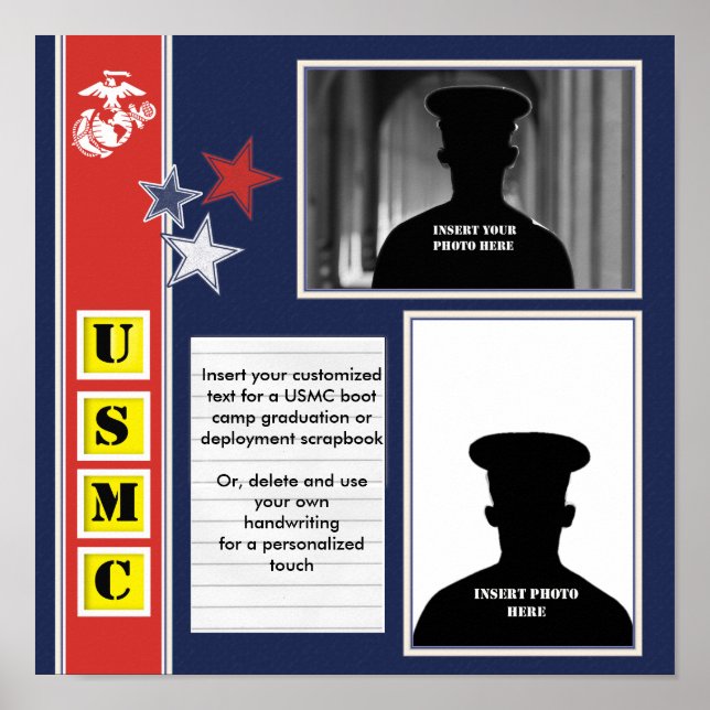 USMC Stars FotoCollage Poster (Vorne)