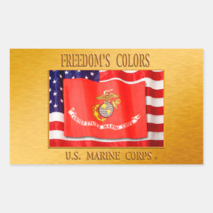USMC StickerUSMC, U.S. Marine Corps, wooshy, Sempe Rechteckiger Aufkleber