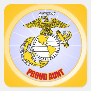 USMC stolze Tante Quadratischer Aufkleber