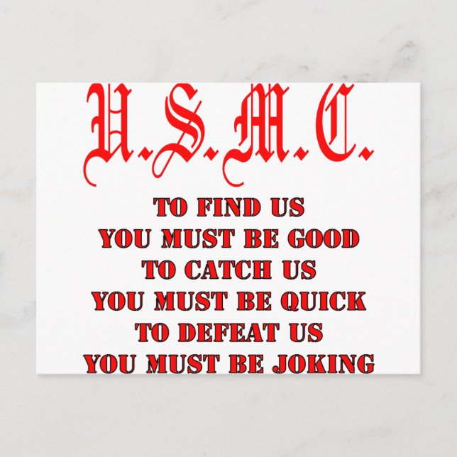 USMC, um Fang oder Niederlage zu finden Postkarte (Vorderseite)