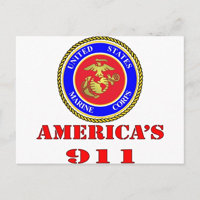 USMC United Staaten Marine Corps America's 911 Postkarte (Vorderseite)