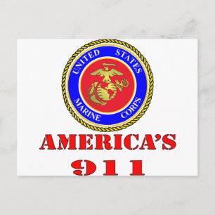 USMC United Staaten Marine Corps America's 911 Postkarte