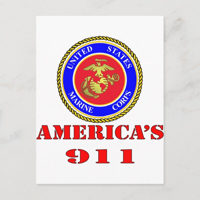 USMC United Staaten Marine Corps America's 911 Postkarte (Vorderseite)