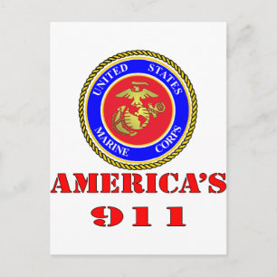 USMC United Staaten Marine Corps America's 911 Postkarte