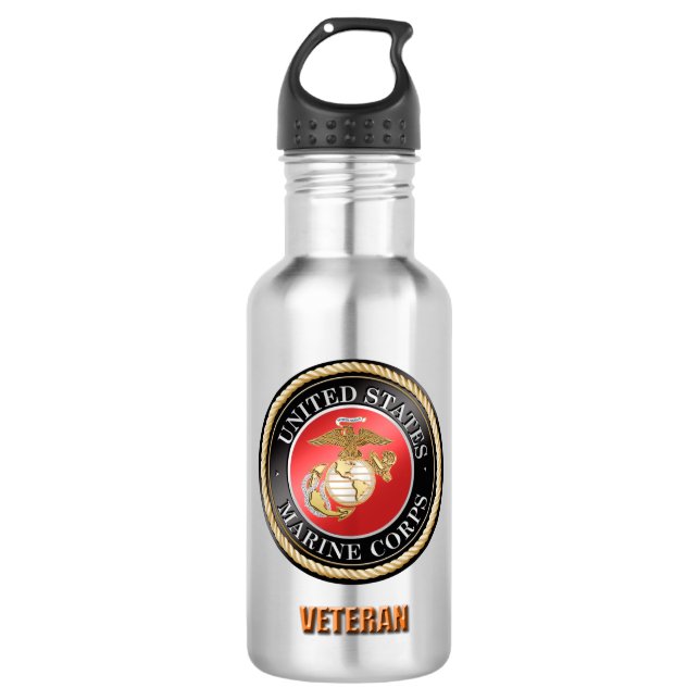Usmc-Veteranen-Wasser-Flasche Edelstahlflasche (Vorderseite)