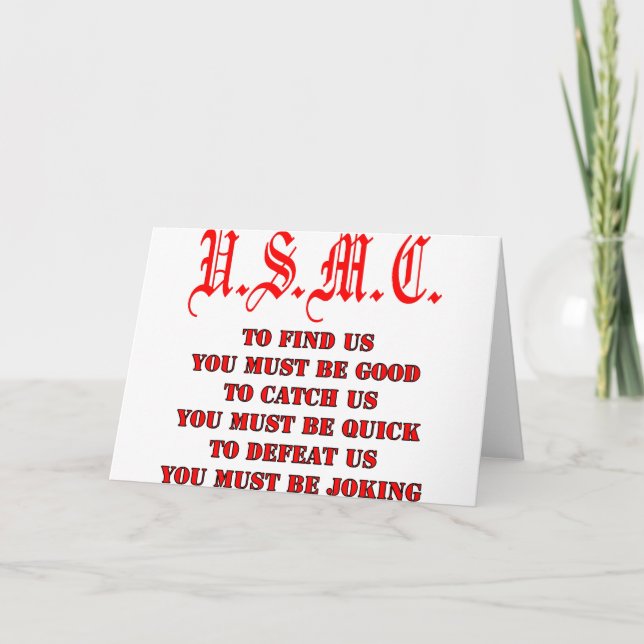 USMC, zum des Fanges zu finden oder wir zu Karte (Vorderseite)