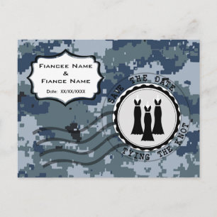 USN Marine Hochzeit & Kleider Ankündigungspostkarte