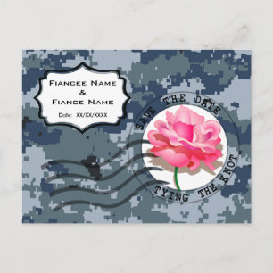 USN-Marine "Save the Date" & Rose Ankündigungspostkarte